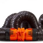 Camco RhinoFLEX 20ft RV Sewer Hose Kit, Includes Swivel Fitting and Translucent Elbow with 4-In-1 Dump Station Fitting, Storage Caps Included, Frustration-Free Packaging